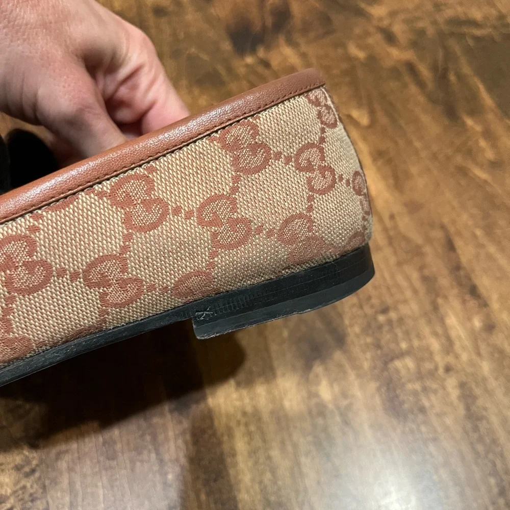 Gucci Jordan GG Canvas Loafers in Beige and Rust, 36.5 - Picture 4 of 6